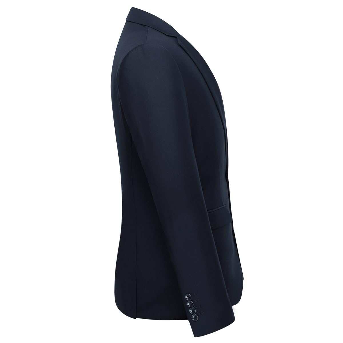 Chaqueta de traje para hombre, fina, clásica, con dos botones Tuxedo Formal para boda, azul marino