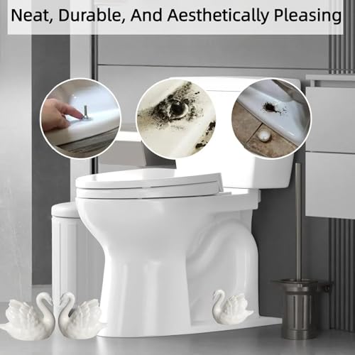 Ceramic Toilet Bolt Caps Decorative,Toilet Bolt Covers Decorative,Toilet Screw Cover Caps (White Swan) by Bnrkmeb - Image 2