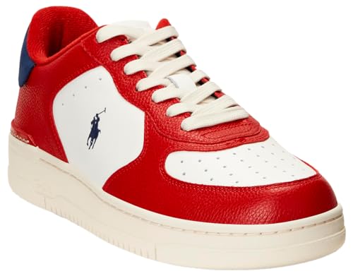 Image of Polo Ralph Lauren Mens Masters Court Logo Leather Sneaker
