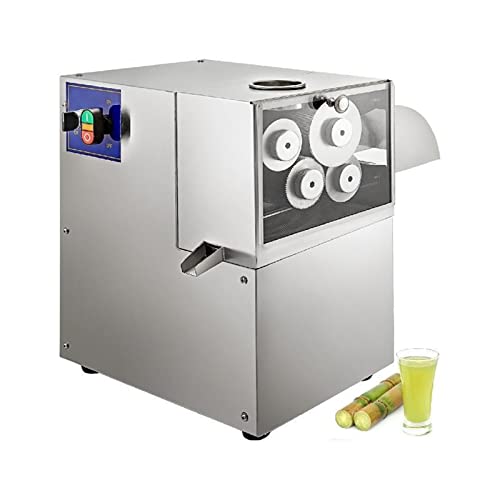 HEALBYBLE Exprimidor eléctrico de caña de azúcar, 3 Rodillos efectivos con ventilación de Aire de refrigeración, Extractor de caña de azúcar, exprimidor for Comercio,Alta Durabilidad