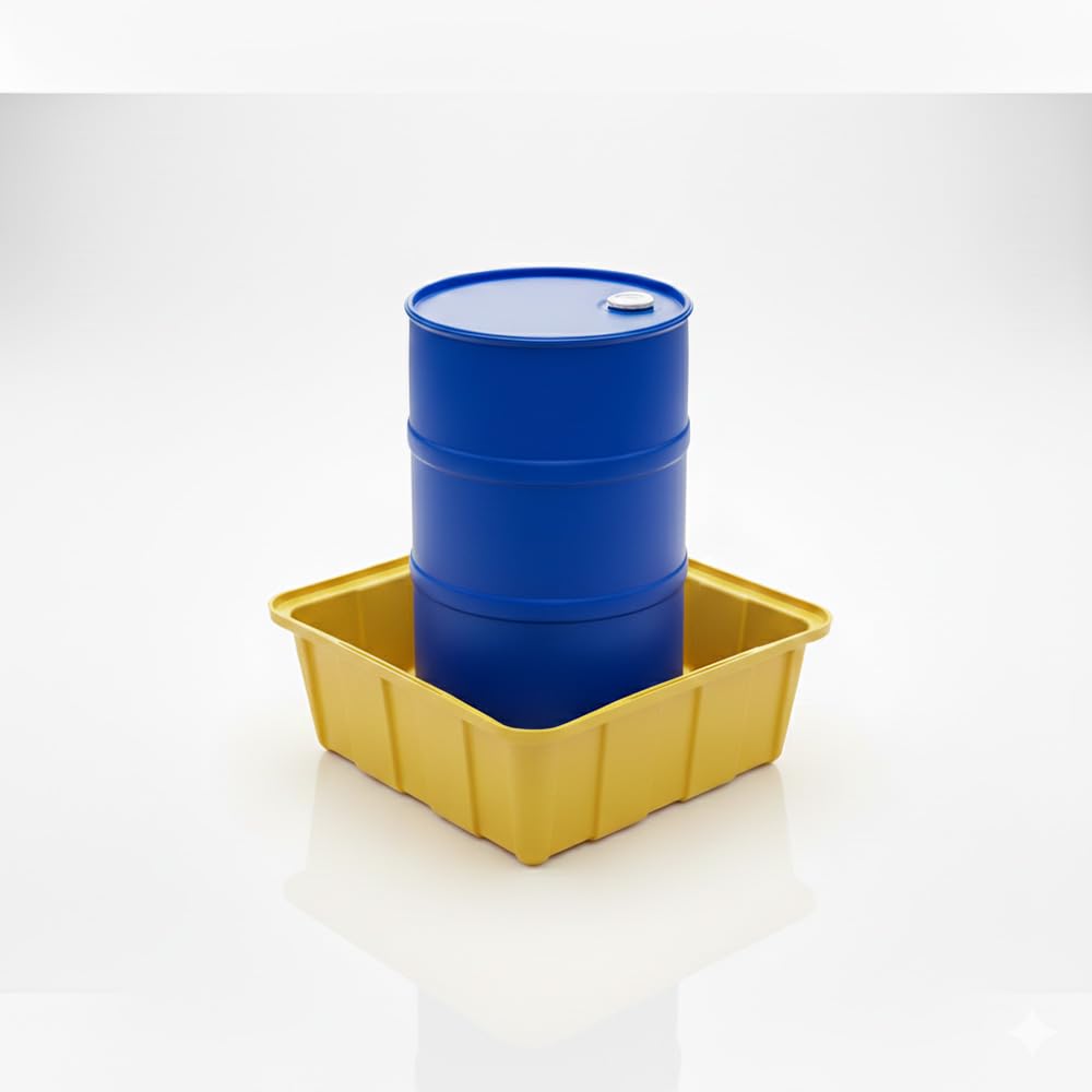 BAC DE RETENTION POUR PRODUITS DANGEREUX 80L JAUNE