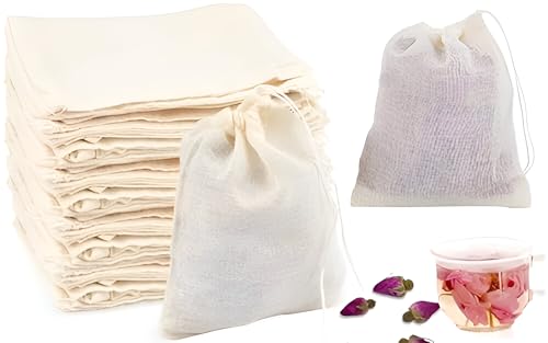 Birdbrid 4x6 Inch Small Cotton Drawstring Muslin Bags | Reusable Cloth Potli Pouch for Spices, Gifts, Soap, Tea, Camphor, Jewellery | Natural Eco-Friendly Storage Bags | Pack of 10