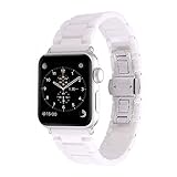 Aottom Compatible for Apple Watch Band 38mm 40mm 41mm Ceramic iWatch Band Women Men Stainless Steel...
