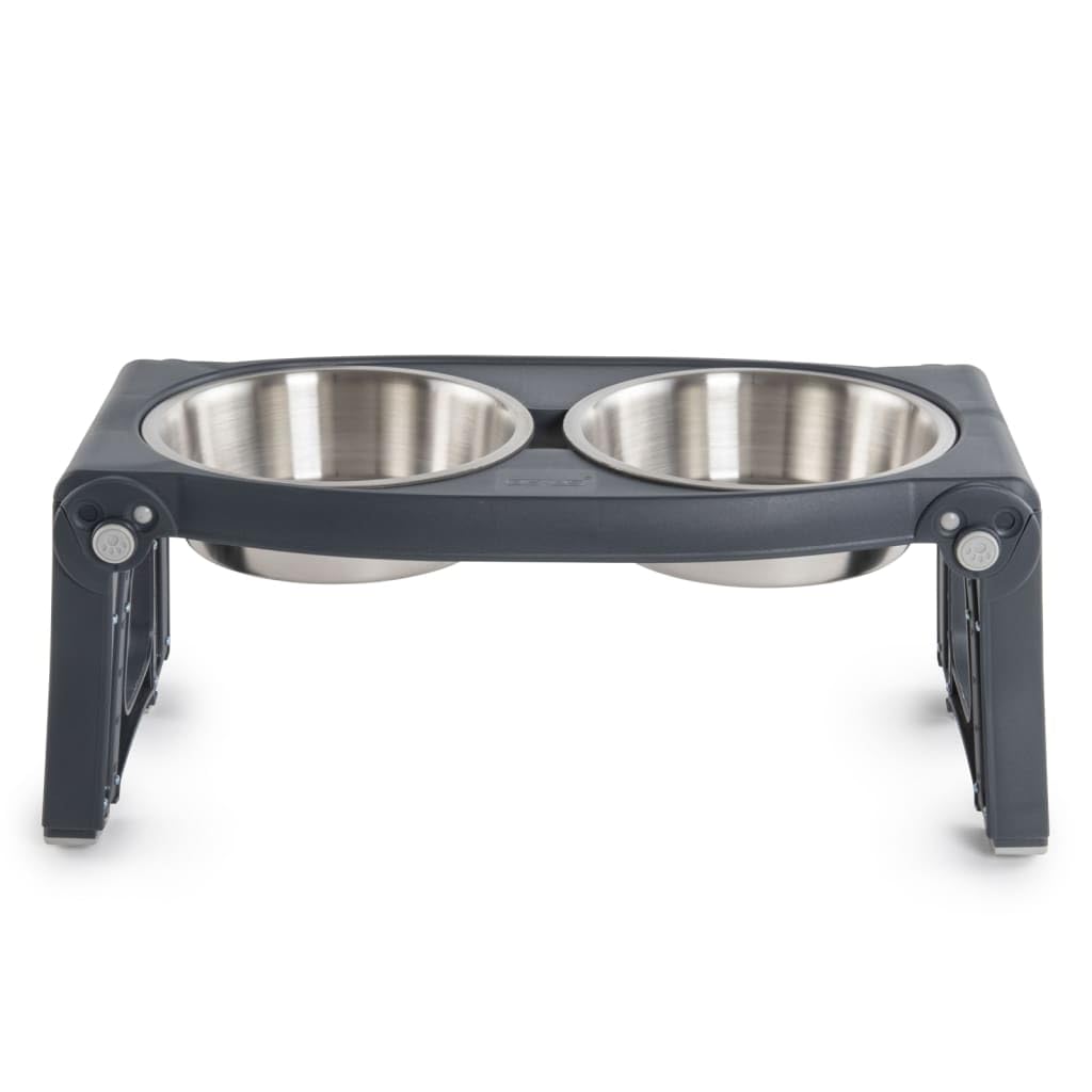 Dexas Alimentador Doble para Mascotas de Altura Ajustable con Cuencos de Acero Inoxidable