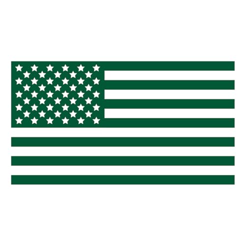 Image of American Flag Vinyl Decal USA Tactical Military Patriotic Subdued (Green) (Set of 2) Premium Waterproof Vinyl Decal Stickers for Car Truck RV Helmet Bumper Window Laptop Rearview Mirror