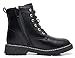 Blikcon Kids Girls Combat Ankle Boots Lace up Inner Zipper Fashion Booties (Color : Black, Size : 13 Little Kid)