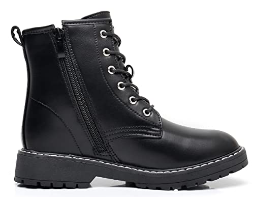 Blikcon Kids Girls Combat Ankle Boots Lace up Inner Zipper Fashion Booties (Little Kid/Big Kid)…3