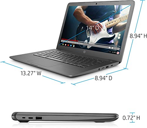 Hp 2021 Premium Chromebook 14" Hd Touchscreen Laptop, Intel Celeron N3350 Dual-Core (Up To 2.4Ghz), 4Gb Ram, 32Gb Emmc, 10+ Hours Battery, Hd Webcam, Usb-A&C, Chrome Os, Wifi W/Marxsol Cables #TOP6