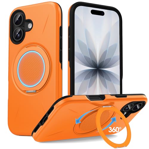 Coque iPhone 17 antichoc MagSafe avec protection chute militaire et étui orange