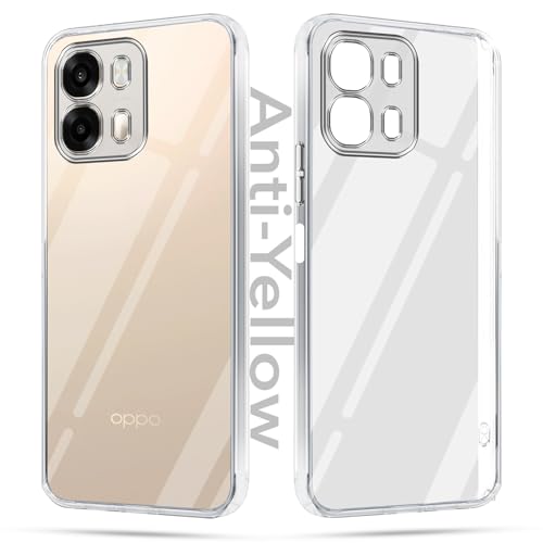 Image of Jkobi Lifetime Anti-Yellow Clear Back Cover Case for Oppo A6 Pro (Sleek Hard Crystal | Shockproof and Camera Protection)