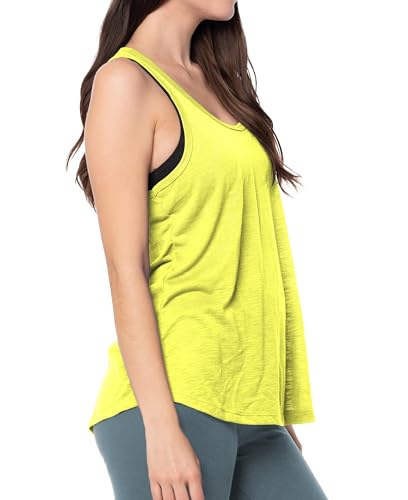 Image of Sexy Basics Women's Everyday Flowy Burnout Slub Racer Back Tanks | Active Workout Tops | Multi Packs & Colors