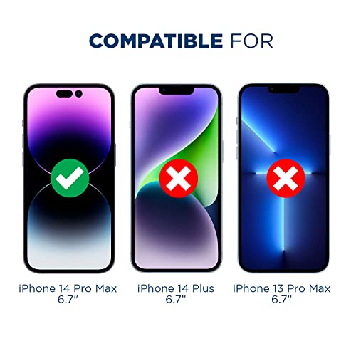 Tech Armor 3 Pack Screen Protector + 1 Camera Lens Protector For Iphone 14 Pro Max 6.7 Inch - Ballistic Tempered Glass, Case Friendly, Dynamic Island Compatible, Sensor Protection, Hd, 9H Hardness #TOP1