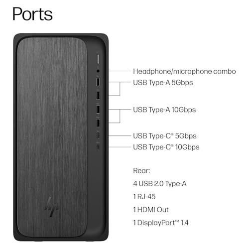 Image of HP OmniDesk AI PC Desktop (AMD Ryzen 7 8700G, 64GB DDR5, 8TB PCIe SSD, AMD Radeon 780M, 400W PSU, WiFi 6, Bluetooth 5.4, RJ-45, 1 Display Port, HDMI, Win 11 Pro) w /Premium Backpack