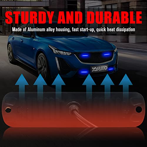 XTAUTO 6LED Car Truck Emergency Beacon Warning Hazard Flash Strobe Light Blue/Blue 4-pack