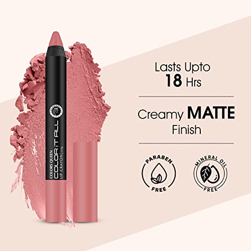 Image of Colors Queen Color It All Non Transfer Lip Crayon Lipstick | Long Lasting Matte Lipstick Combo Pack (Confident, Love, Nude Bomb, 10.5g)