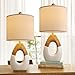 OYEARS 19'' Small Boho Table Lamps for Bedroom Set of 2, Farmhouse Rattan Bedroom Lamps for Living Room Rustic Home Decor, Nightstand Bedside Lamps for Sofa Table Entry Way, Suitable for Small Places
