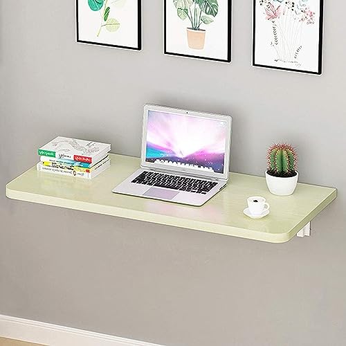 Table pliante murale 100x40 cm jaune clair pour gain de place optimal - 3