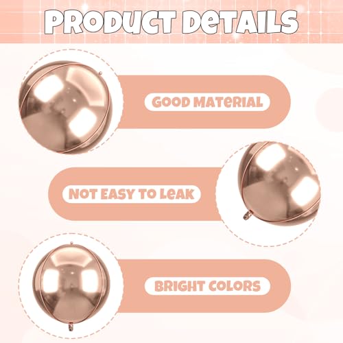 Image of 6pcs 22 inch Rose Gold Star Balloons and Rose Gold 4D Large Foil Balloons, Foil Star Balloon 4D Aluminum Balloon For Birthday Baby Shower Party Wedding Anniversary Bridal Shower Engagement Decoration