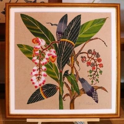 芭蕉紙紅型染「沖縄の花」シリーズ[月桃]37cm額