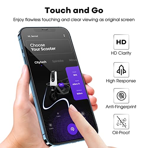 Image of JETech Full Coverage Tempered Glass Screen Protector Guard for iPhone 12 Pro Max with Easy Installation Tool, Case-Friendly, HD Clear, 3-Pack