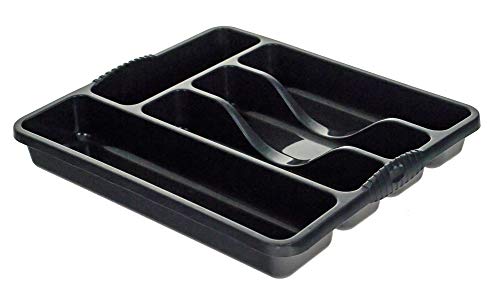 Wham Plastic Kitchen Cutlery Tray Organiser Rack Holder Drawer Insert Tidy Storage - Midnight