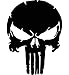 Produktbild Punisher Wandtattoo Wandaufkleber Schädel Totenkopf Wandsticker Skull (L 60cm(H) x 45cm(B), Schwarz)
