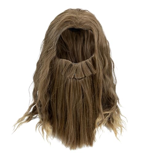 Postiche bouclée barbe hommes en fibre synthétique légère