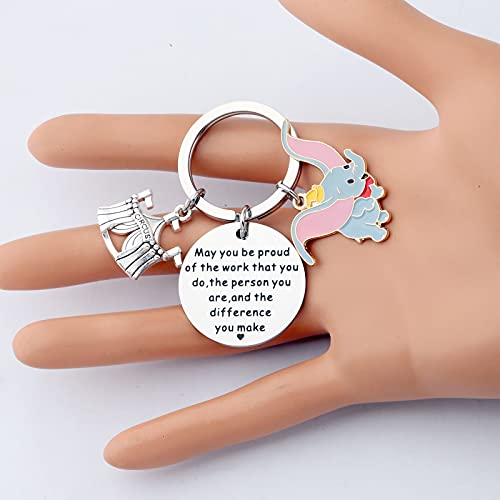 BAUNA Elephant Jewelry for Elephant Lovers May You Be Proud of The Work That You Do Elephants Inspiring Keychain