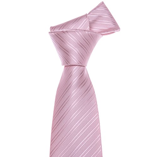 Image of Barry.Wang Solid Striped Tie for Men Silk Necktie Pocket Square Cufflinks Formal Wedding Party Business