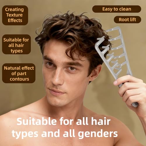 Peine de dientes anchos 4 piezas para texturizar cabello miniatura 5