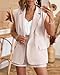 KIRUNDO Two Piece Outfits for Women Dressy Sleeveless Blazer and Shorts Sets with Pockets Fashion Summer Clothes(Beige, Medium)