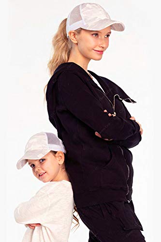 ScarvesMe Girl's Criss Cross Hat Messy Bun High Ponytail Kids Baseball Cap4