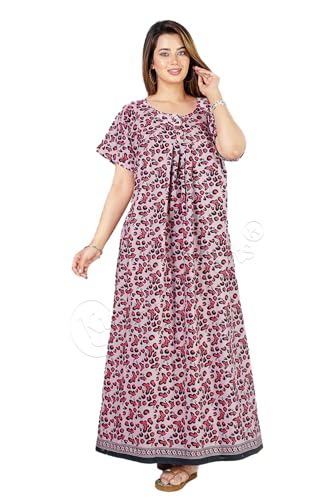 Image of Kuruti B Sheets Nighty for Women Cotton Combo (Pack of 2 Pcs) Nighty Gown Round Neck Short Sleeves Free Size