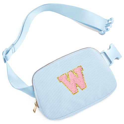 Image of Gitus Birthday Gifts for 10 11 12 13 14 15 16 Year Old Girls Personalized Gifts for Women Initial Fanny Pack Crossbody Bag Belt Bag Cute Preppy Stuff for Teen Girls Teenage Girl Gifts (Icing Blue-W)