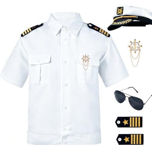 Spooktacular Creations Men Sailor Costume, Halloween Costume Adult, Captain Hook Suit Adult Man w/Yacht Captain Costume Men-M