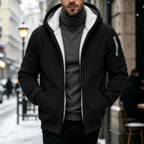 Men's Fleece Jacket Hoodie Sherpa Lined Zip Up Winter Warm Thick Coat - image 6