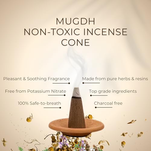 Image of Mugdh Natural Incense Cones Combo - Panadi & Lavender | Bambooless, Low Smoke, Charcoal free Dhoop Cones | 80 Organic dhoop batti | Free Cotton Potli & Dhoop Stand | Home Fragrance, Pooja & Meditation