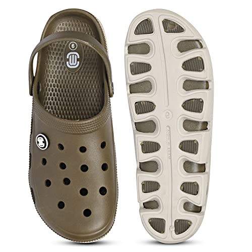 Image of MOZAFIA Leo Mens ANOTAMICAL Cupping Sole | Adjustable Back Strap Sandal to Slider | Ultra Light and Highly Flexible EVA Sandals | Clogs for Casual WEAR|Beige