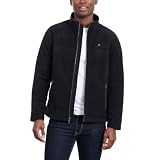 Tommy Hilfiger - chamarra de forro polar clásica con cierre frontal para hombre, Negro -, M