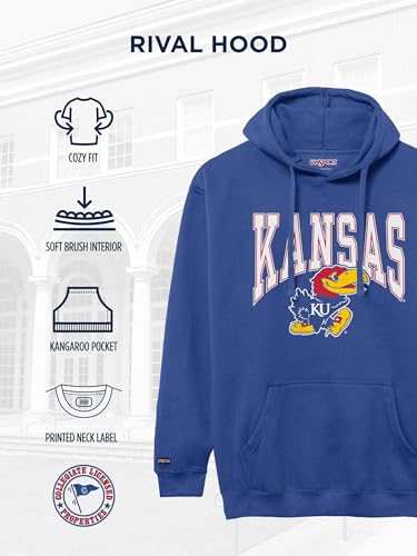 Image of JanSport NCAA Officially Licensed Rival Hoodie, Long Sleeve Unisex Sweatshirt, Cotton-Polyester Blend, Double-Layered Hood