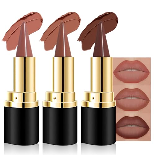 Image of Kaely 3Pcs Gradient Matte Lipstick Lip Liner Pencil Set for Women, 2in1 Flawless Contour Gradual Ombre Effect Lip Pencil Makeup Waterproof, labiales mate 24 horas originales, 13+14+15