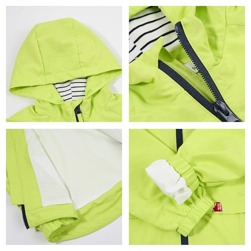 Image of Volunboy Toddler Boys Windbreaker Casual Outerwear Kids Lightweight Zip Hooded Jacket Baby Cute Dust Coat