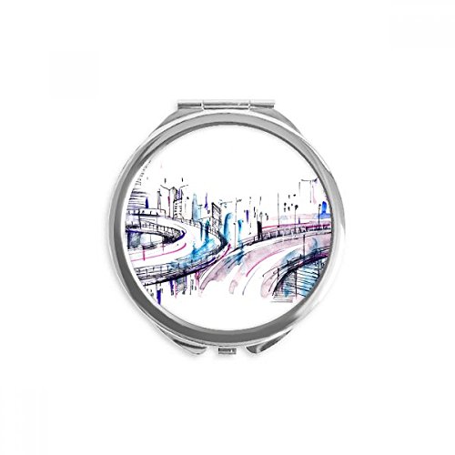 Miroir rond de poche gratte-ciel multicolore pour maquillage portable
