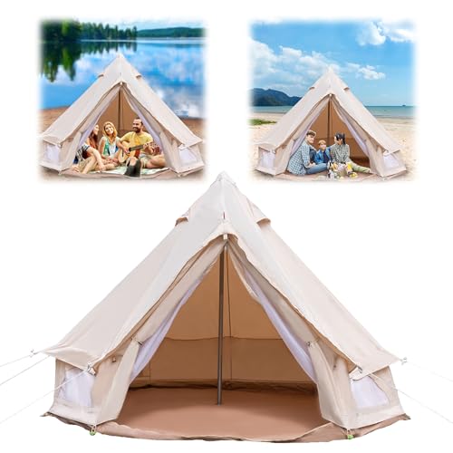 4 Season Canvas Bell Tent with Stove Jack& A/C Vent,