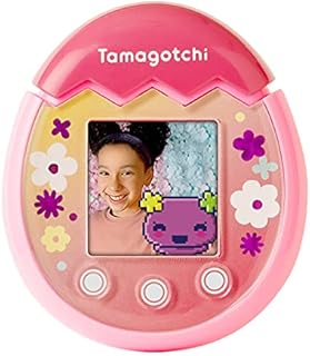 TAMAGOTCHI 42901 Bandai Pix-The Next Generation of Virtual Reality Pet with Camera, Games and Collectable Characters-Floral, Single, Pink