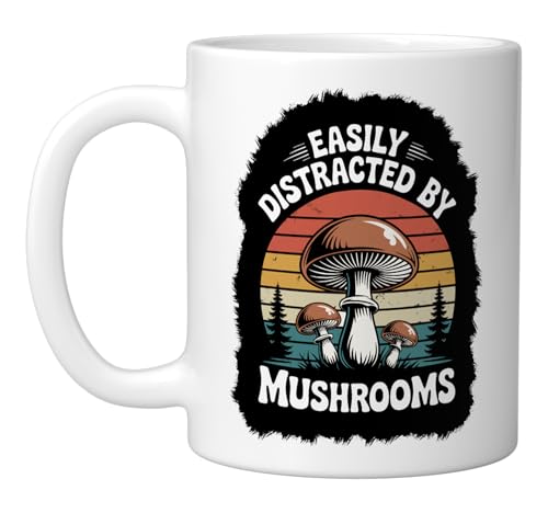 Taza cerámica para micólogo con diseño de hongos miniatura 1