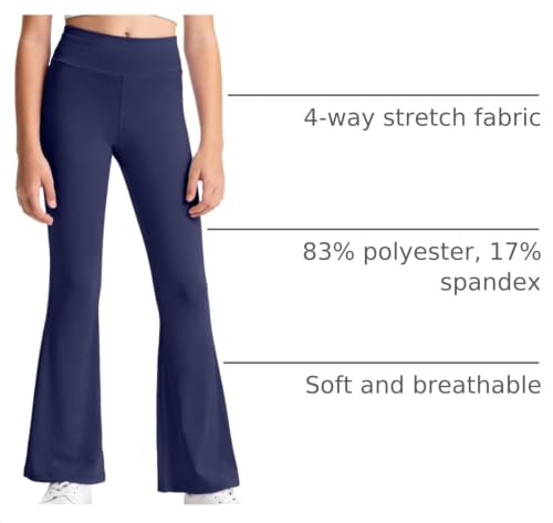 Image of HASMES 3 Pack Girls Flare Leggings Kids Bell Bottom Dance Yoga Pants Activewear