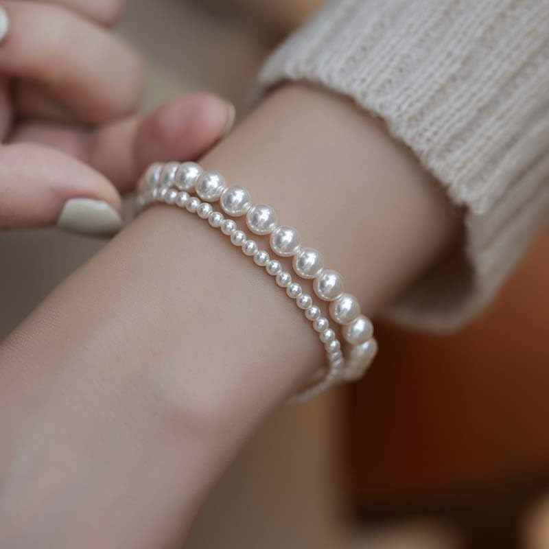 Pearl Bracelet for Women Gifts Trendy Stuff Dainty Bracelet White Baroque Pearl Wrist Bracelets Bridesmaid Bridal Wedding Jewelry Gifts4