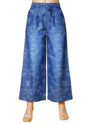 Image of NOVIO Cotton Blend Women Mid Rise Fashion Palazzo for Women