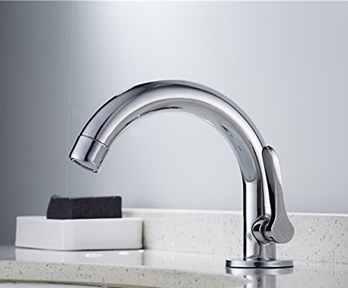 Siderit Single Handle Brass Faucet Bathroom Lavatory Sink Basin Taps Cold Water Faucets, Chrome Finished #TOP3
